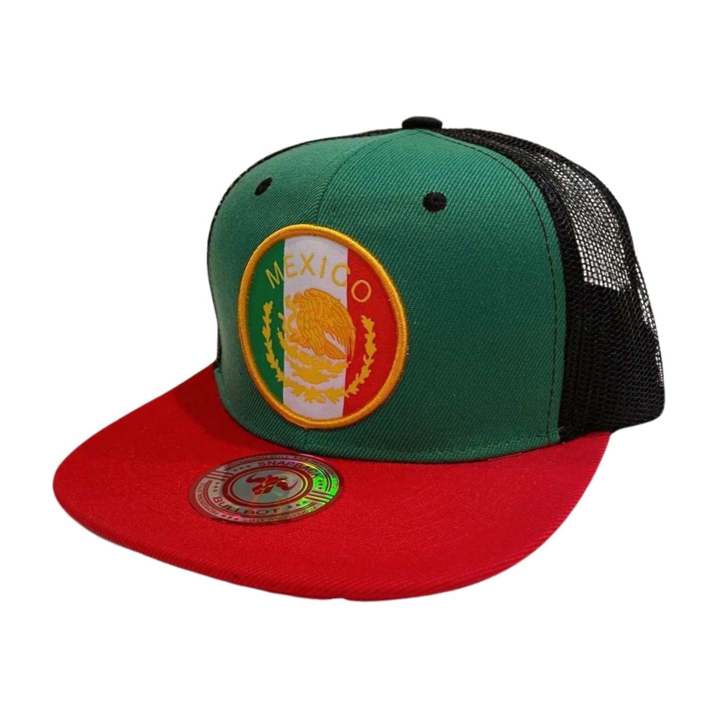 HPM-DZ-MEXICO EMBROIDERY, FLAT BILL W/MESH SNAPBACK-DZ