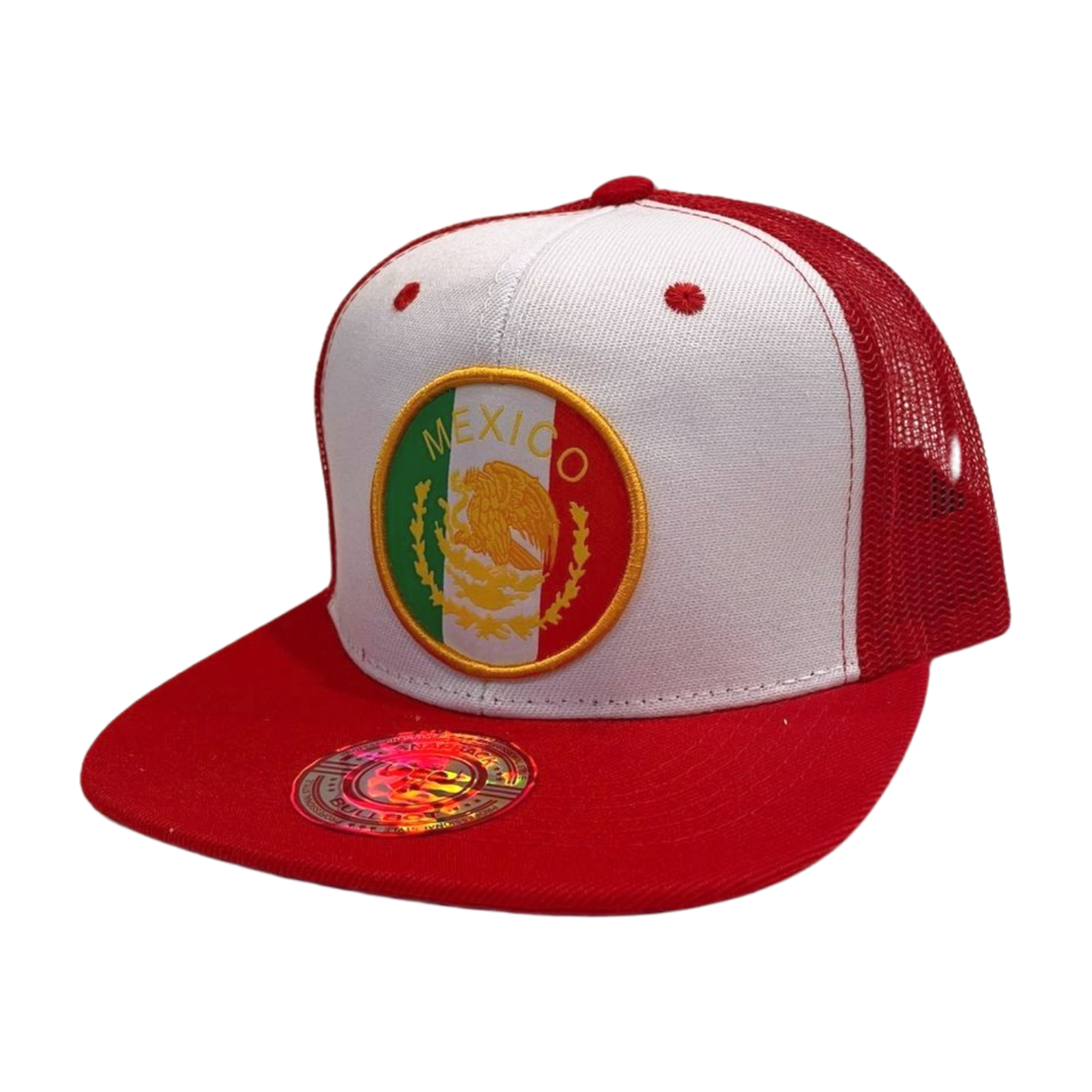 HPM-DZ-MEXICO EMBROIDERY, FLAT BILL W/MESH SNAPBACK-DZ