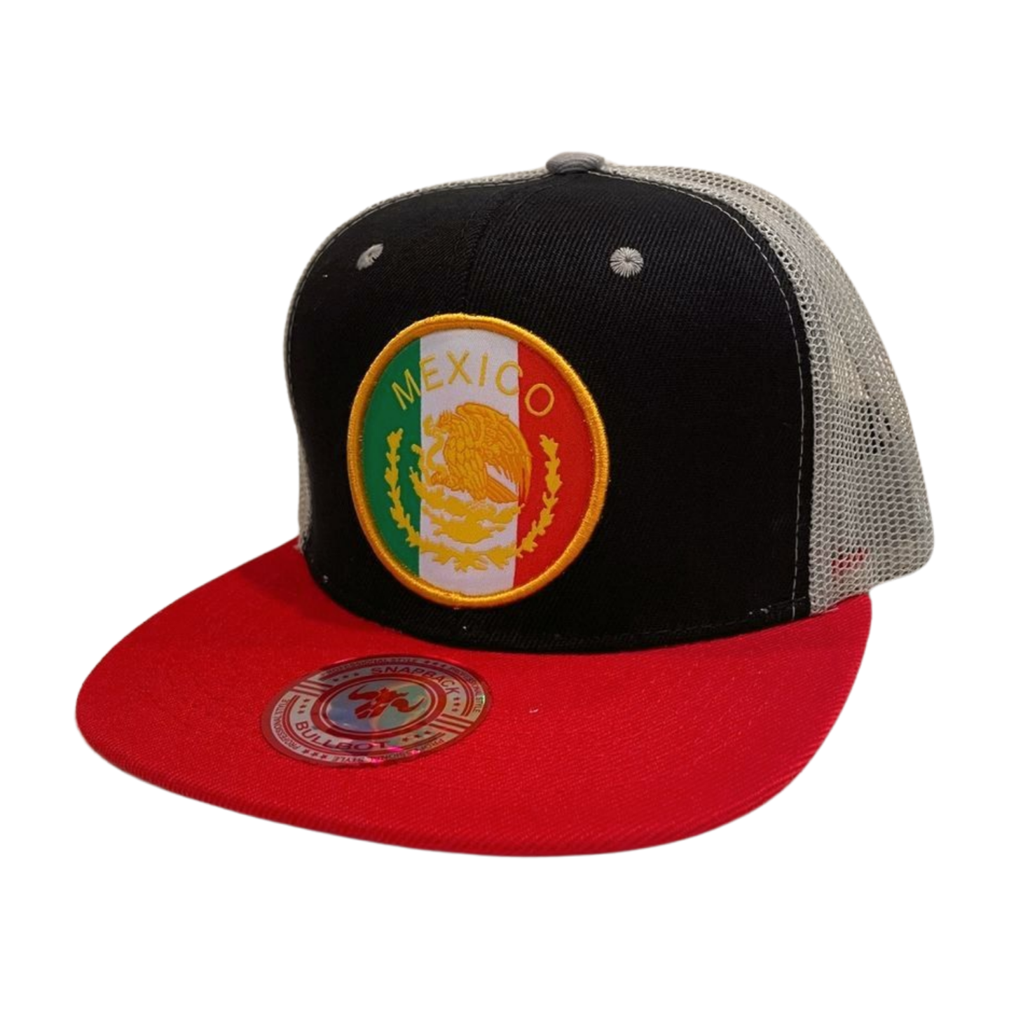 HPM-DZ-MEXICO EMBROIDERY, FLAT BILL W/MESH SNAPBACK-DZ