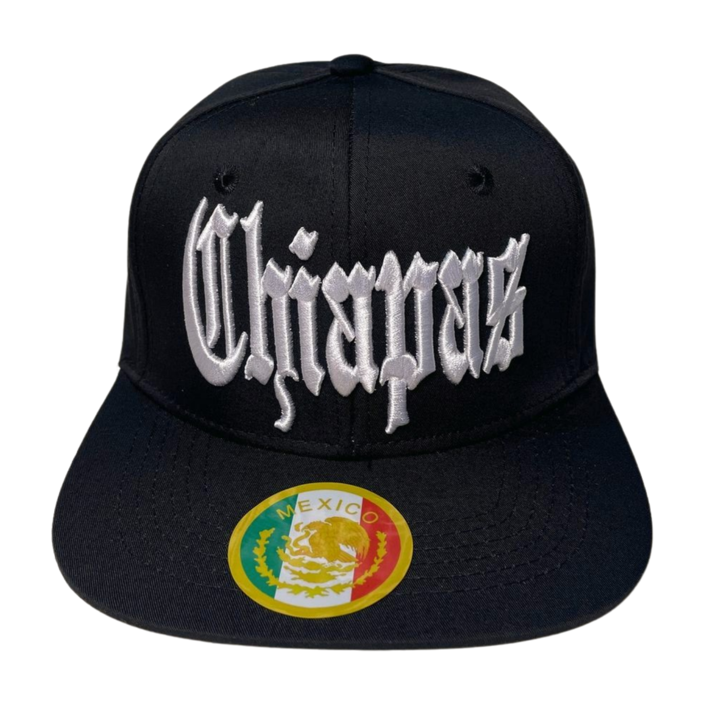 HP-DZ-CLASSIC LETTER WHT EMBROIDERY ON BLACK CAP FLAT BILL