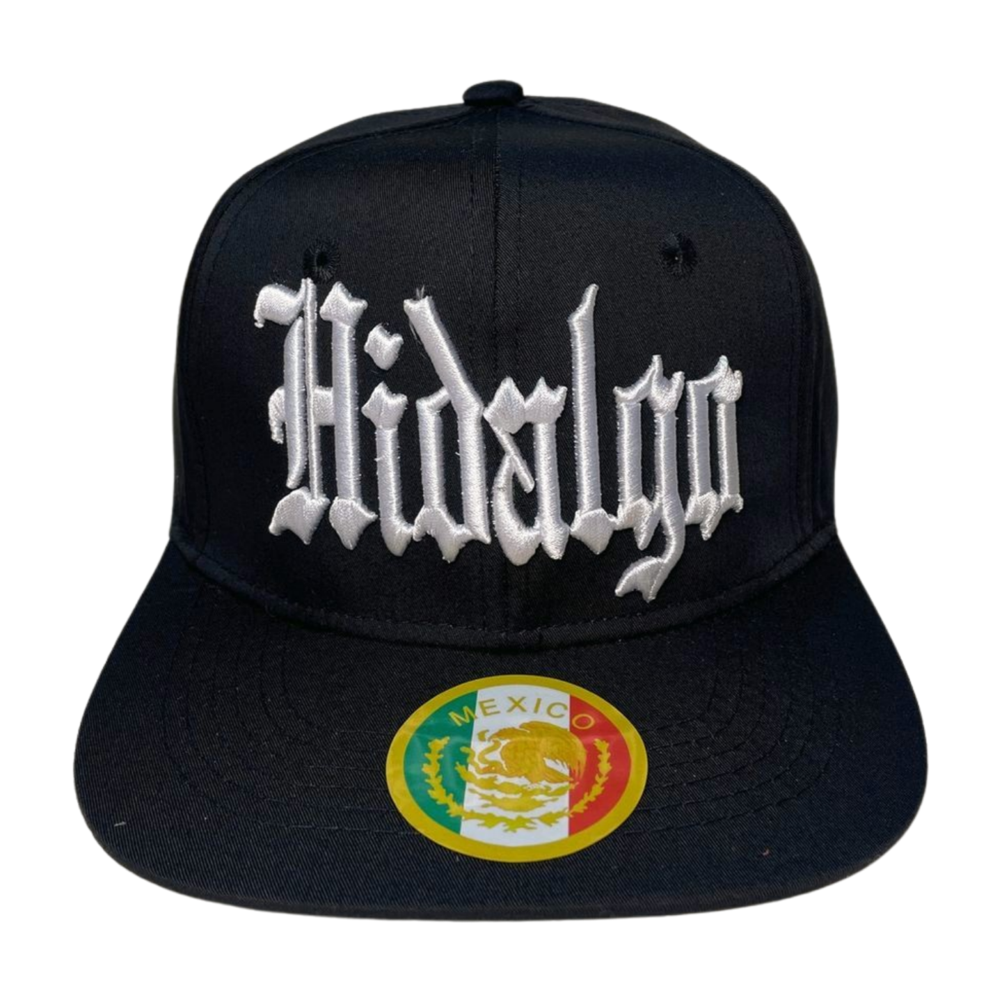 HP-DZ-CLASSIC LETTER WHT EMBROIDERY ON BLACK CAP FLAT BILL