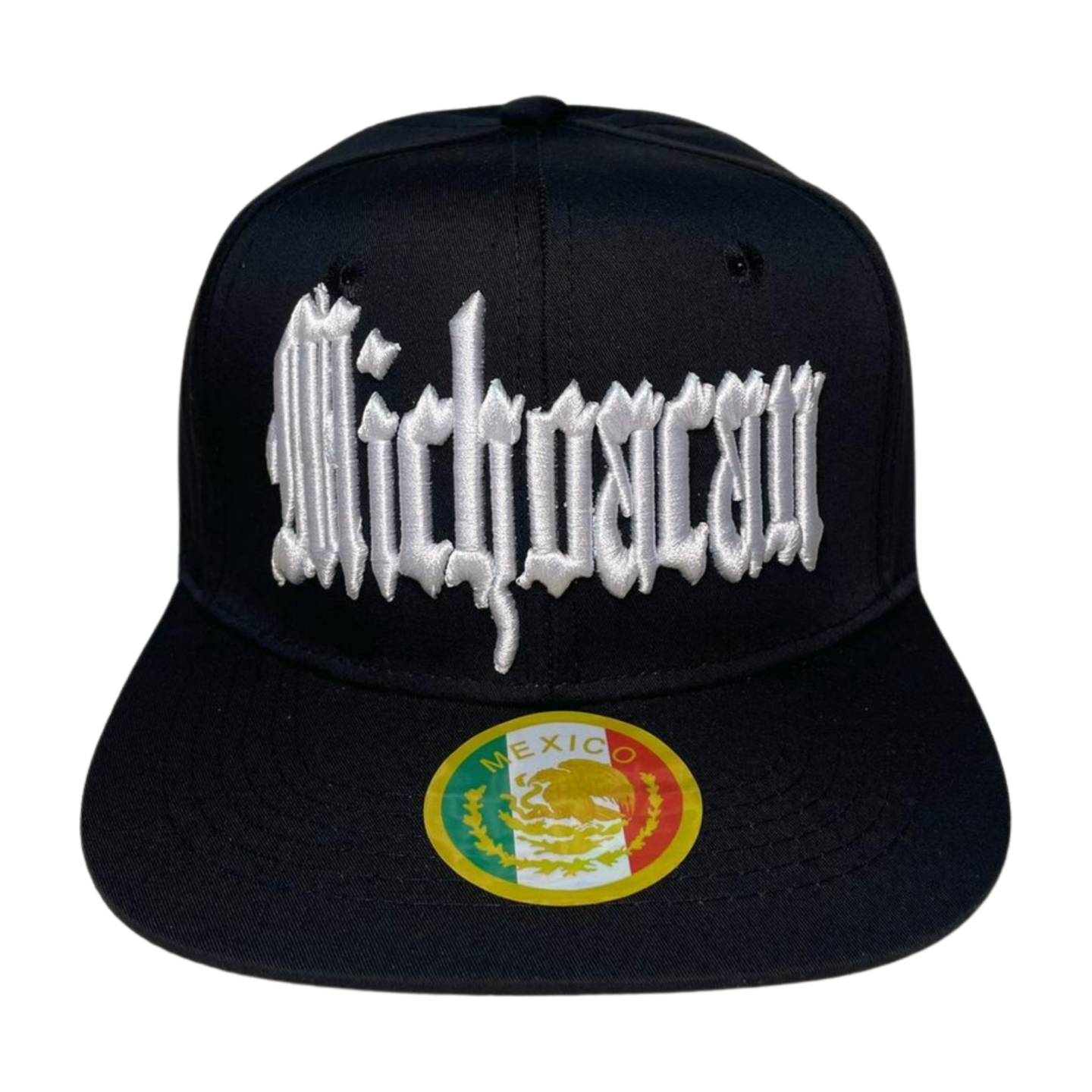 HP-DZ-CLASSIC LETTER WHT EMBROIDERY ON BLACK CAP FLAT BILL