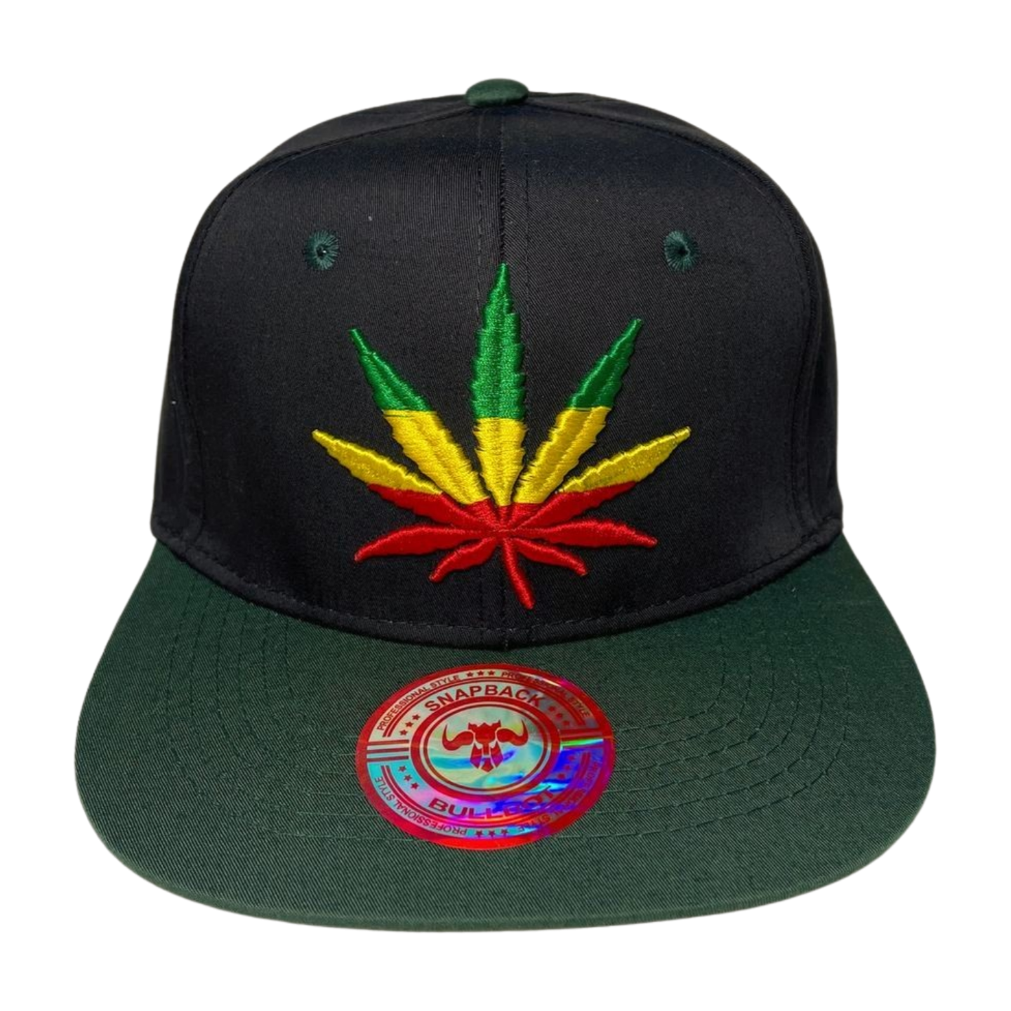 HP-DZ-LEAVE Marijuana Embroidery Flat Bill Snapback