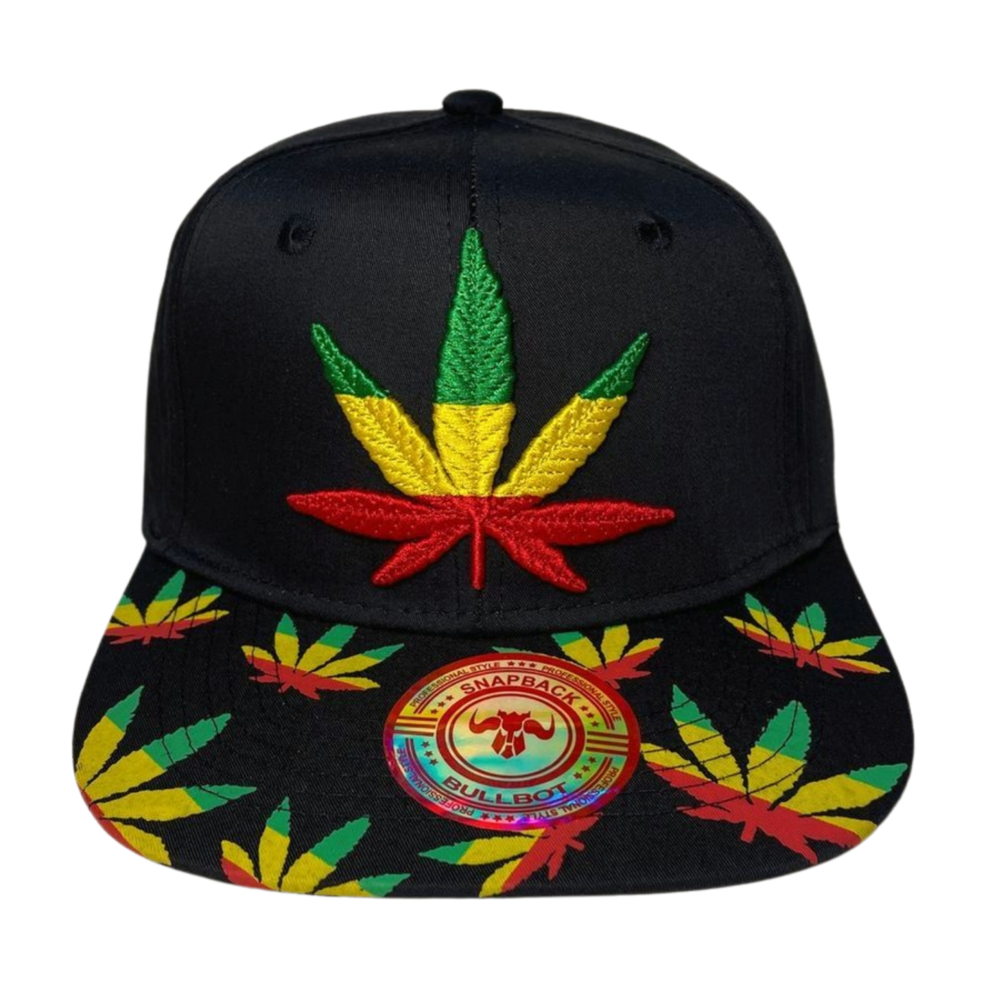 HP-DZ-LEAVE Marijuana Embroidery Flat Bill Snapback