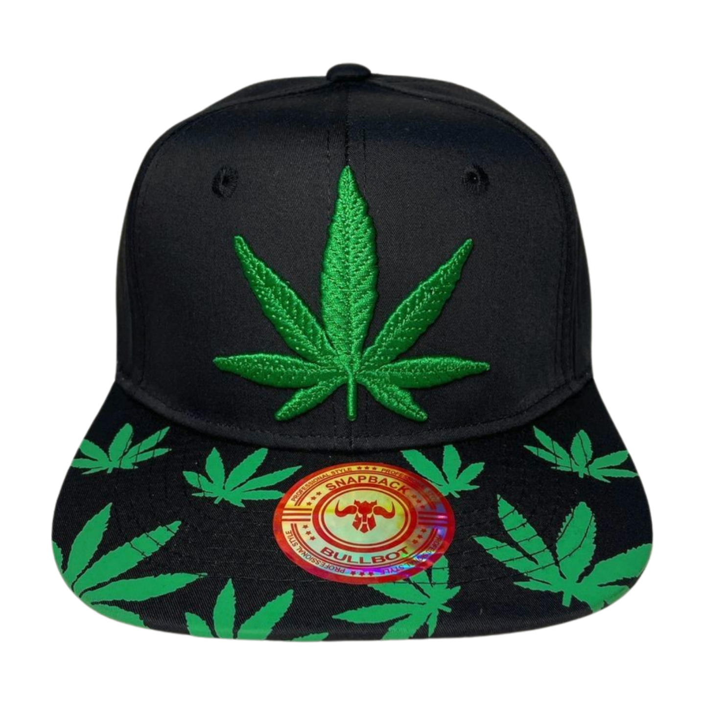HP-DZ-LEAVE Marijuana Embroidery Flat Bill Snapback
