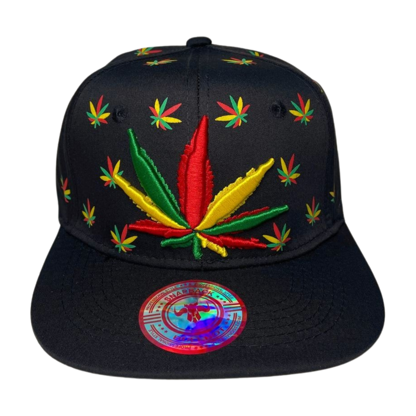 HP-DZ-LEAVE Marijuana Embroidery Flat Bill Snapback