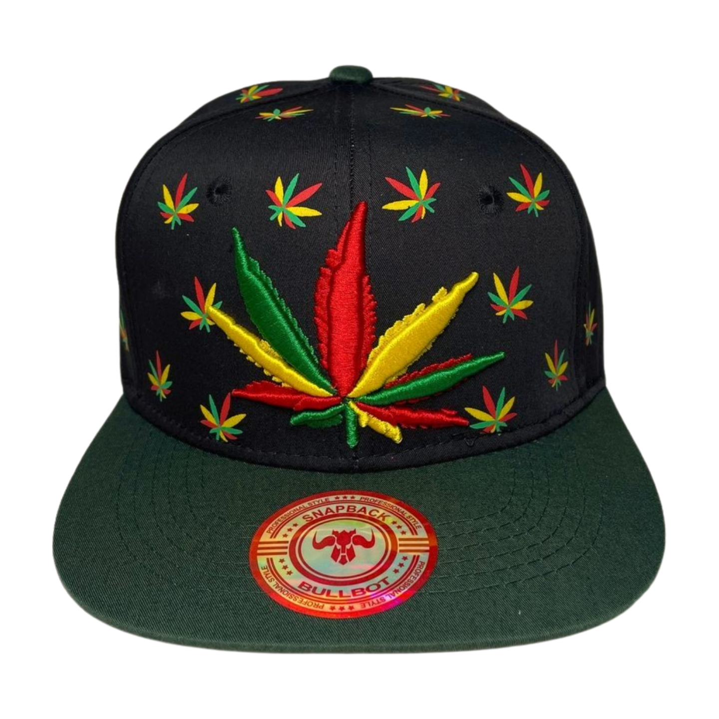 HP-DZ-LEAVE Marijuana Embroidery Flat Bill Snapback