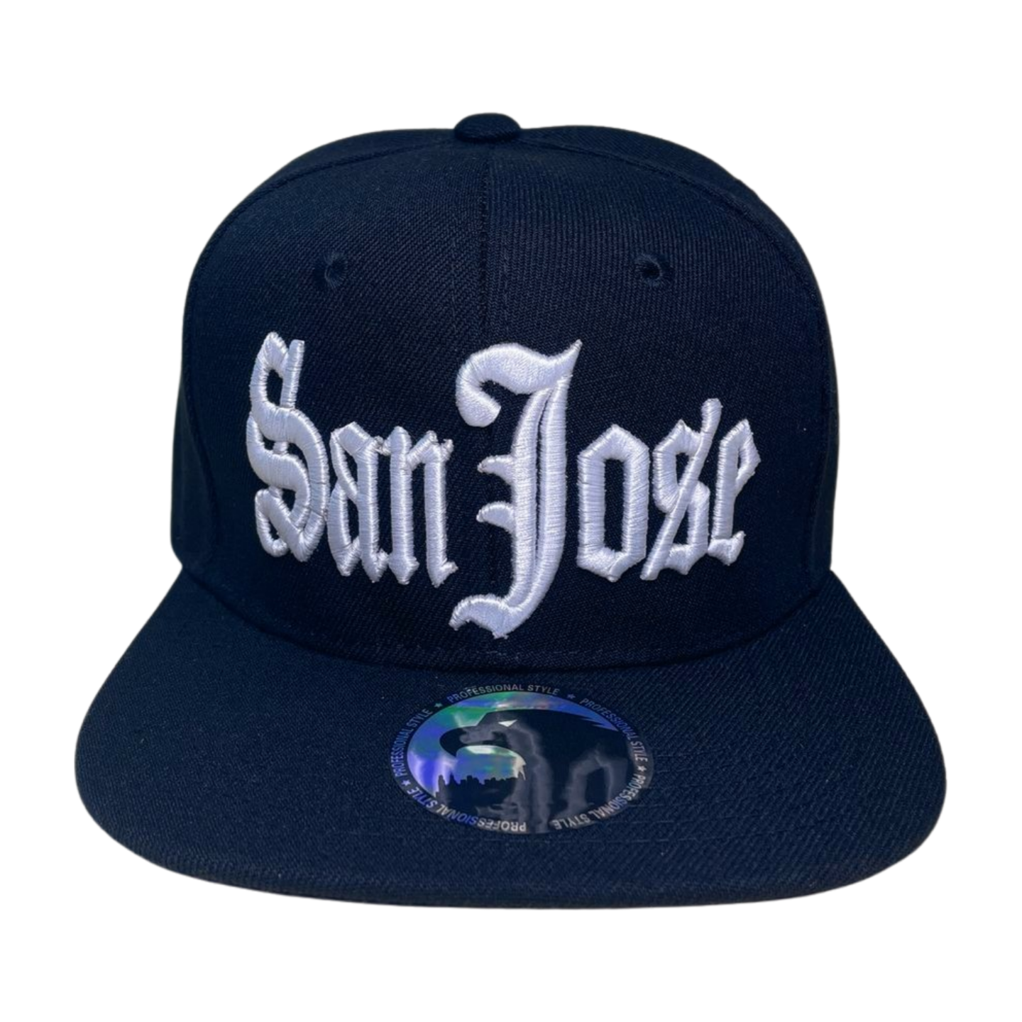 HPF-DZ-SAN JOSE EMBROIDERY, FLATBILL SNAPBACK 12PCS/DZ