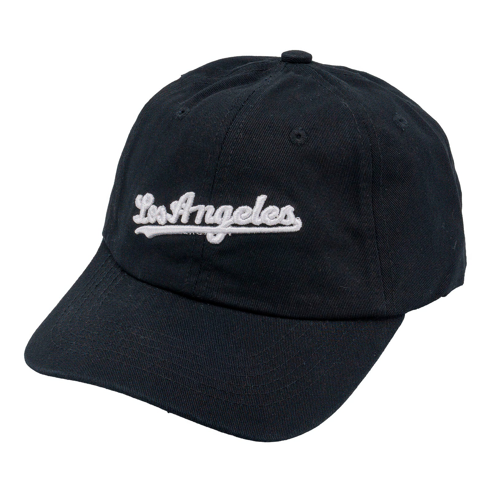 Los Angeles Script Angled Embroidered On Cotton Dad Hat-embcdh