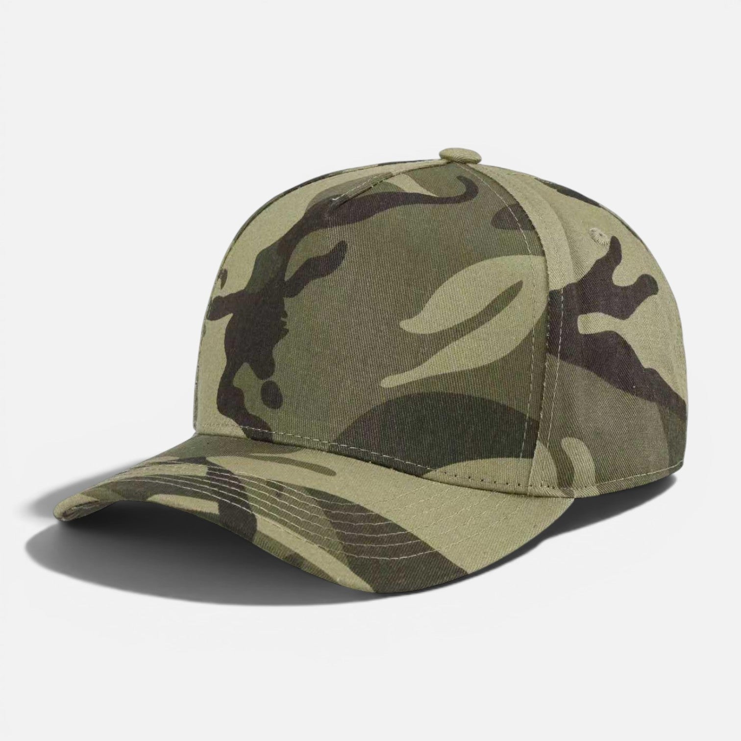 Khaki Camo wholesale 5 panel camouflage blank adjustable cap for embroidery and custom printing