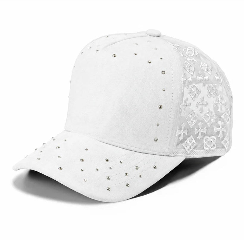 Procap 5021 5 Panel Distressed Baseball Cap White