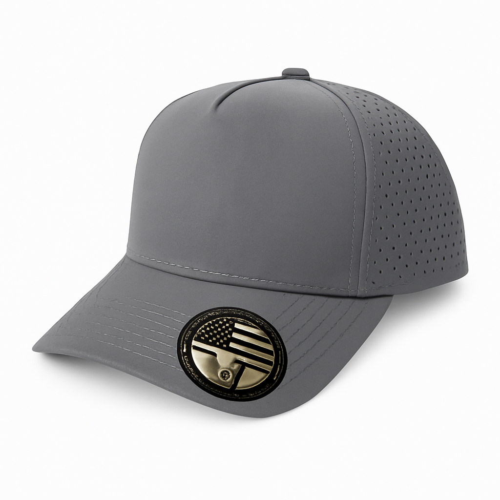 5 Panel Laser Perforated Cap Snapback #510 - Grey wholesale blank hat