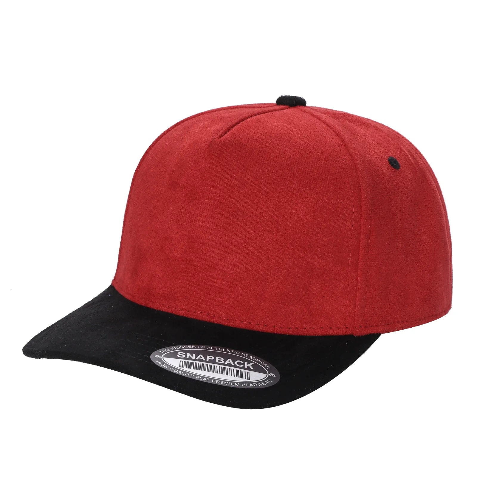 5SUEDE-PK6-SOLID 5PANEL SUEDE FABRIC SNAPBACK-$6