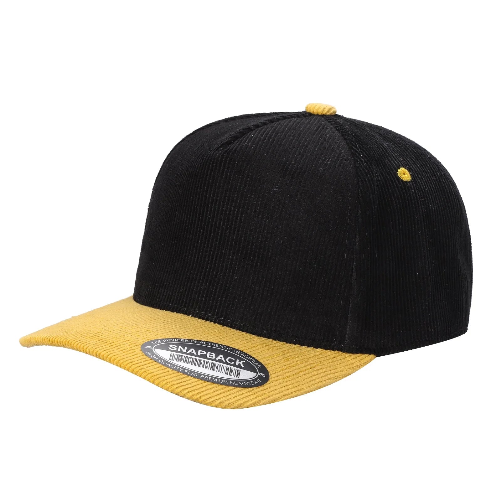 52>Corduroy 5Panel Blank Baseball Cap 2Tone