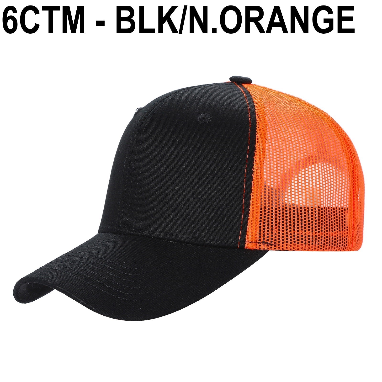 6CTM -SOLID 6 Panel Curve Trucker Mesh Hat