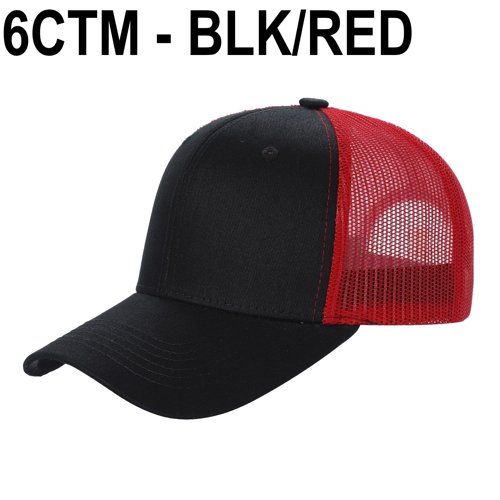 6CTM -SOLID 6 Panel Curve Trucker Mesh Hat