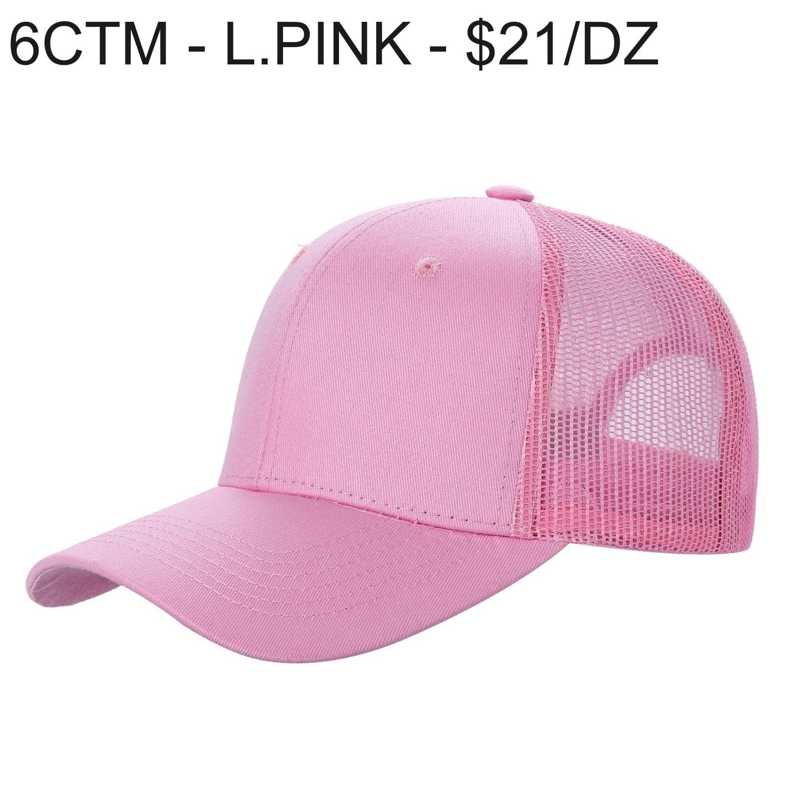 6CTM - 6 Panel Curve Trucker Mesh Solid Hat