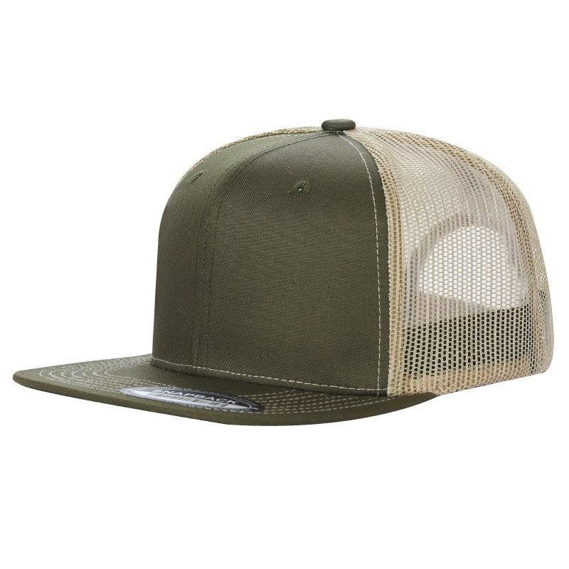 6TFTM - 6PANEL FLAT BILL - D.GREEN - Burzip Wholesale
