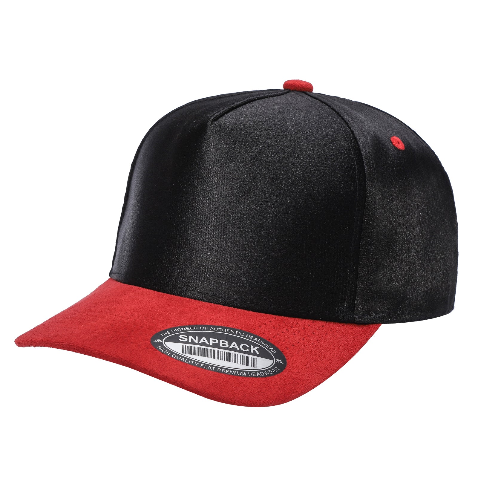 TCSTS-PC-SATIN CROWN & SUEDE BILL 5PANEL SNAP BACK-PREPACK