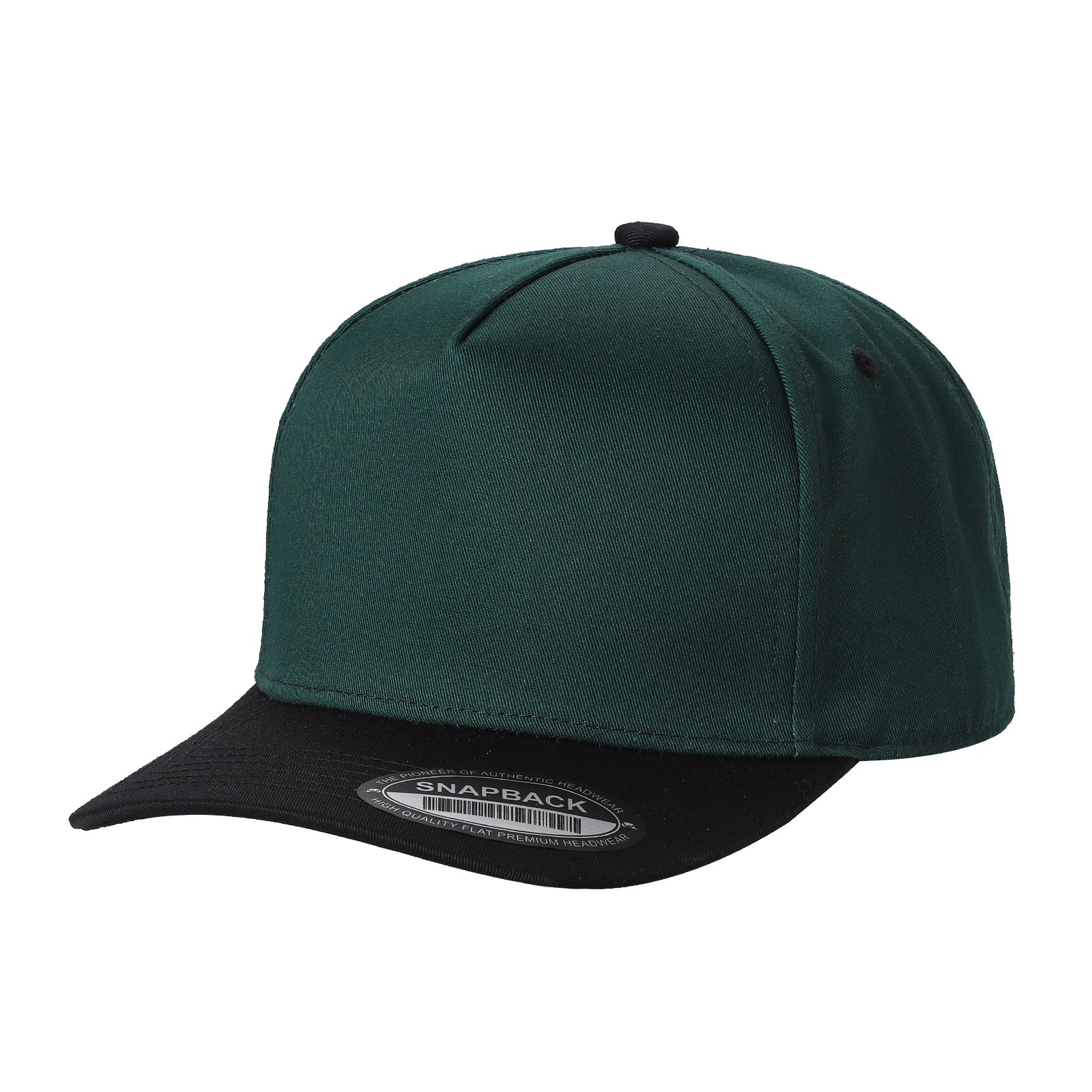 TCBLK - 5 Panel Black Color Snapback Baseball Cap