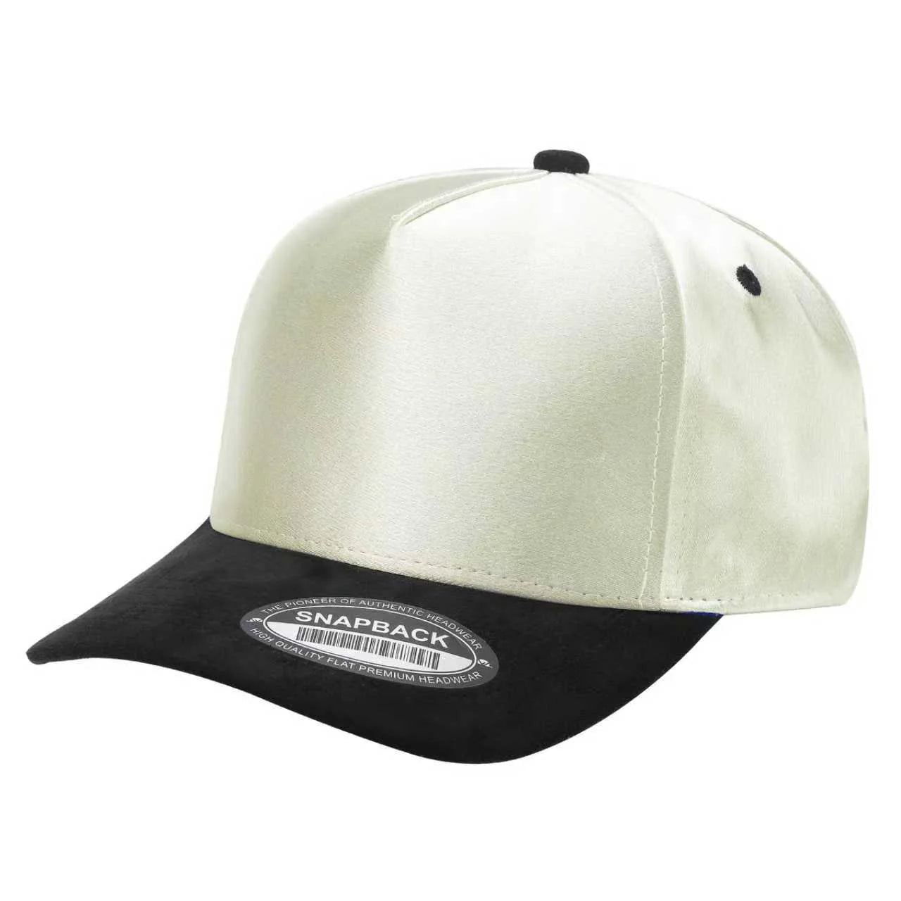 TCSTS-PC-SATIN CROWN & SUEDE BILL 5PANEL SNAP BACK-PREPACK