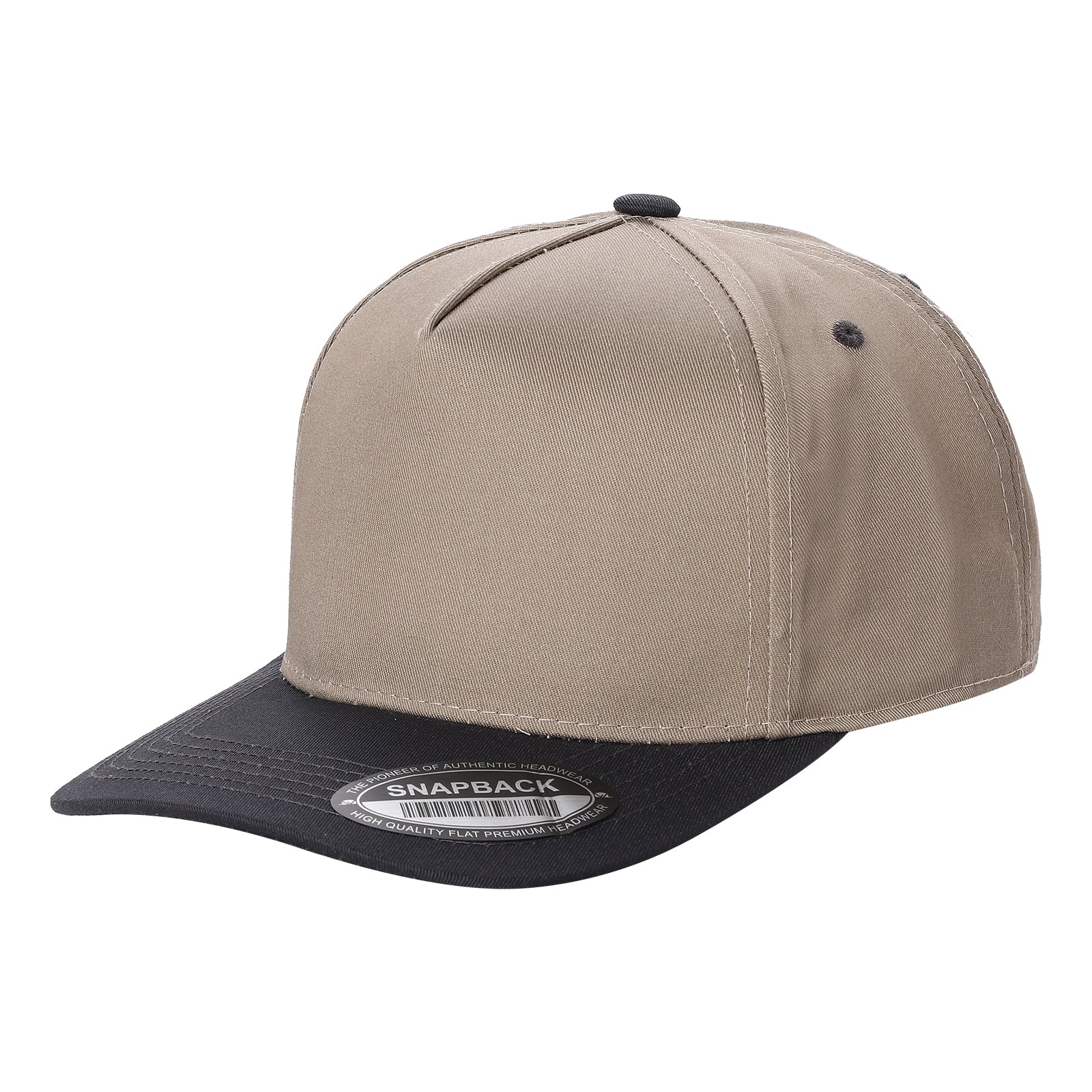 TCBLK - 5 Panel Black Color Snapback Baseball Cap
