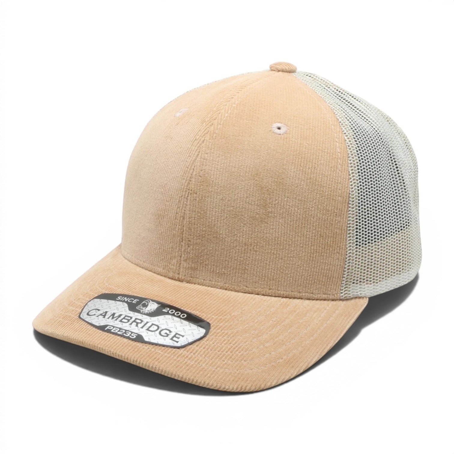 Stone PB235 6 panel corduroy mesh structured adjustable snapback blank cap for embroidery
