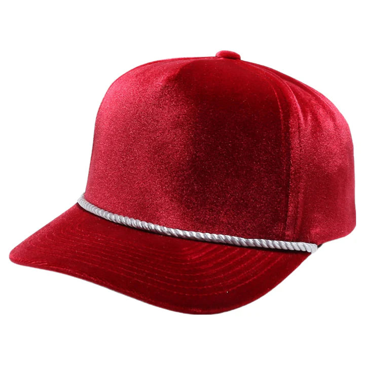 5VV-1PC-VELVET 5PANEL ROPE SNAPBACK-VV10-$11.50/pc