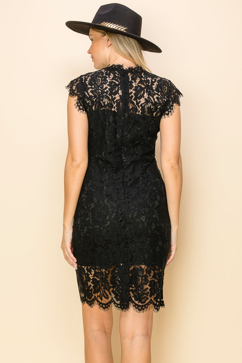 SD0140-1PC-BODYCON LACE MIDI DRESS-$22 (Display Sample)