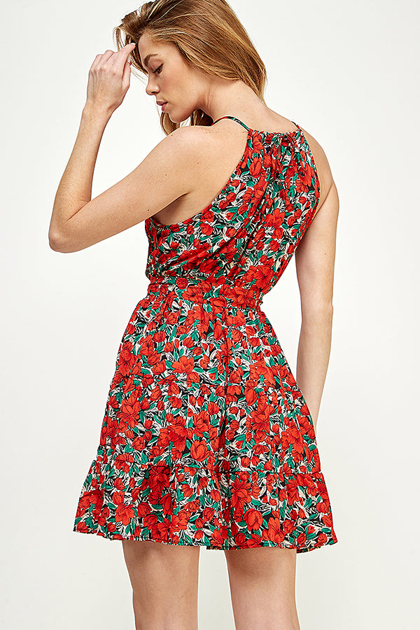 SD0165-(SMLXL:1111=4pcs)-Froral Midi Dress-$12