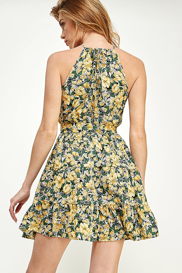 SD0165-(SMLXL:1111=4pcs)-Froral Midi Dress-$12
