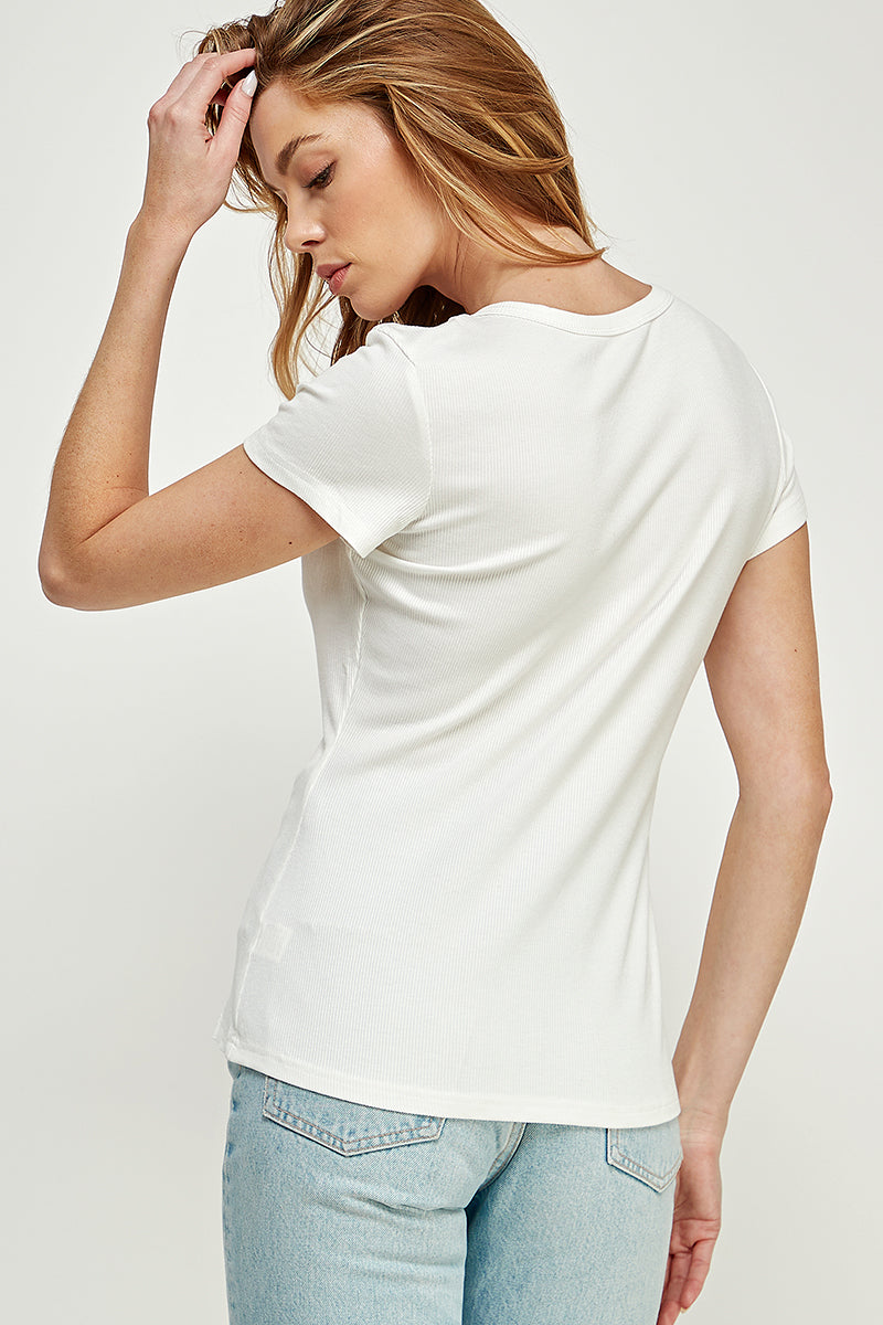 ST0202 (smlxl) Buttons Slim Fit V Neck Knit Top | Burzip Inc #ST0202