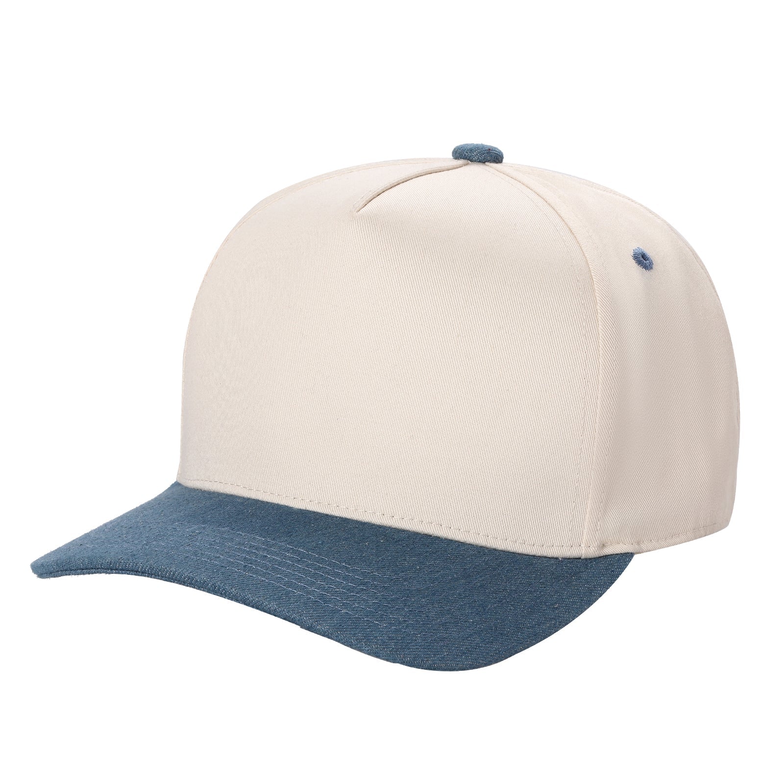 5Panel Twill Fabric 5Tone with Cream Crown 2Tone Blank Caps tctan