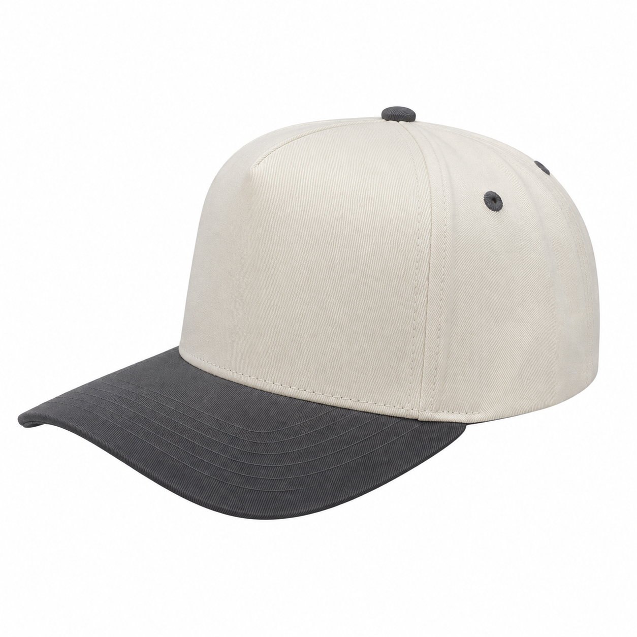 5Panel Twill Fabric 5Tone with Cream Crown 2Tone Blank Caps tctan