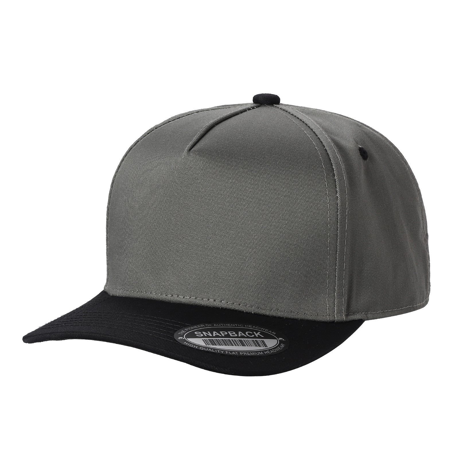 TCBLK - 5 Panel Black Color Snapback Baseball Cap