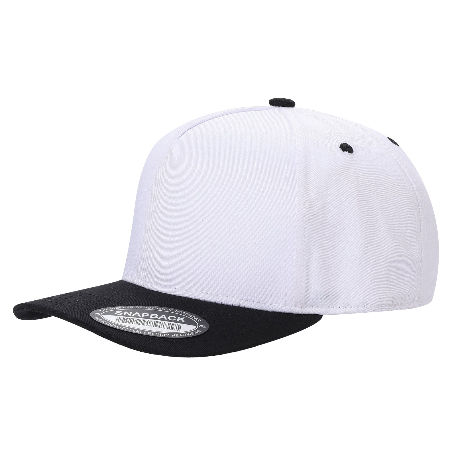 TCBLK - 5 Panel Black Color Snapback Baseball Cap