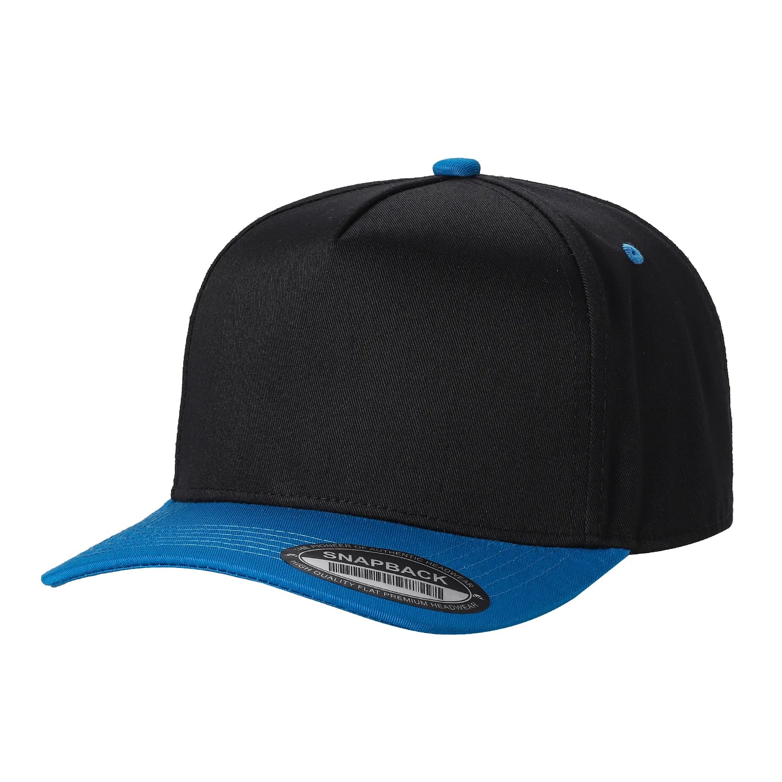 TCBLK - 5 Panel Black Color Snapback Baseball Cap