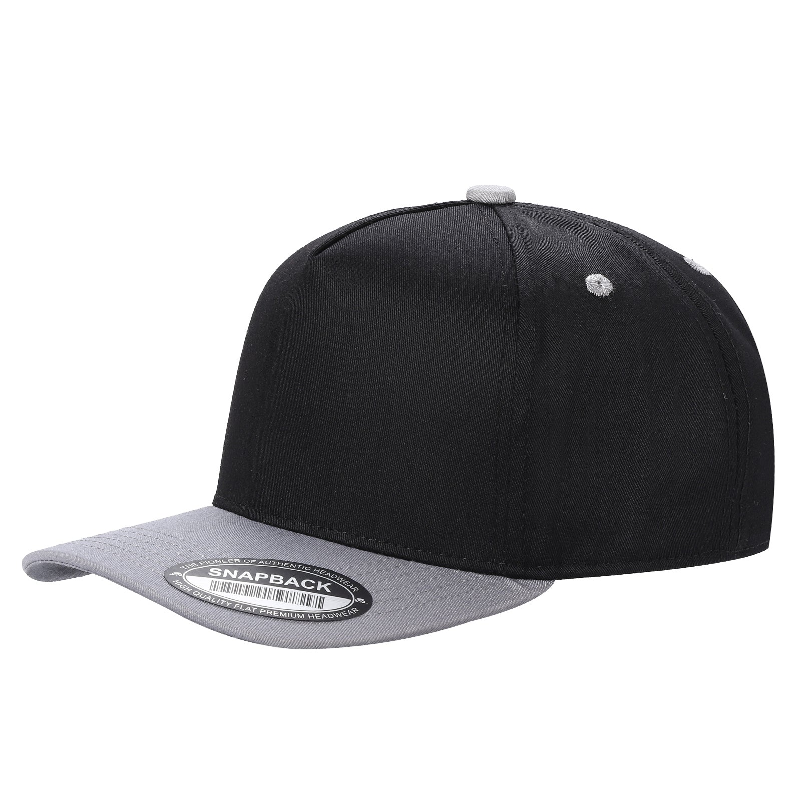 TCBLK - 5 Panel Black Color Snapback Baseball Cap