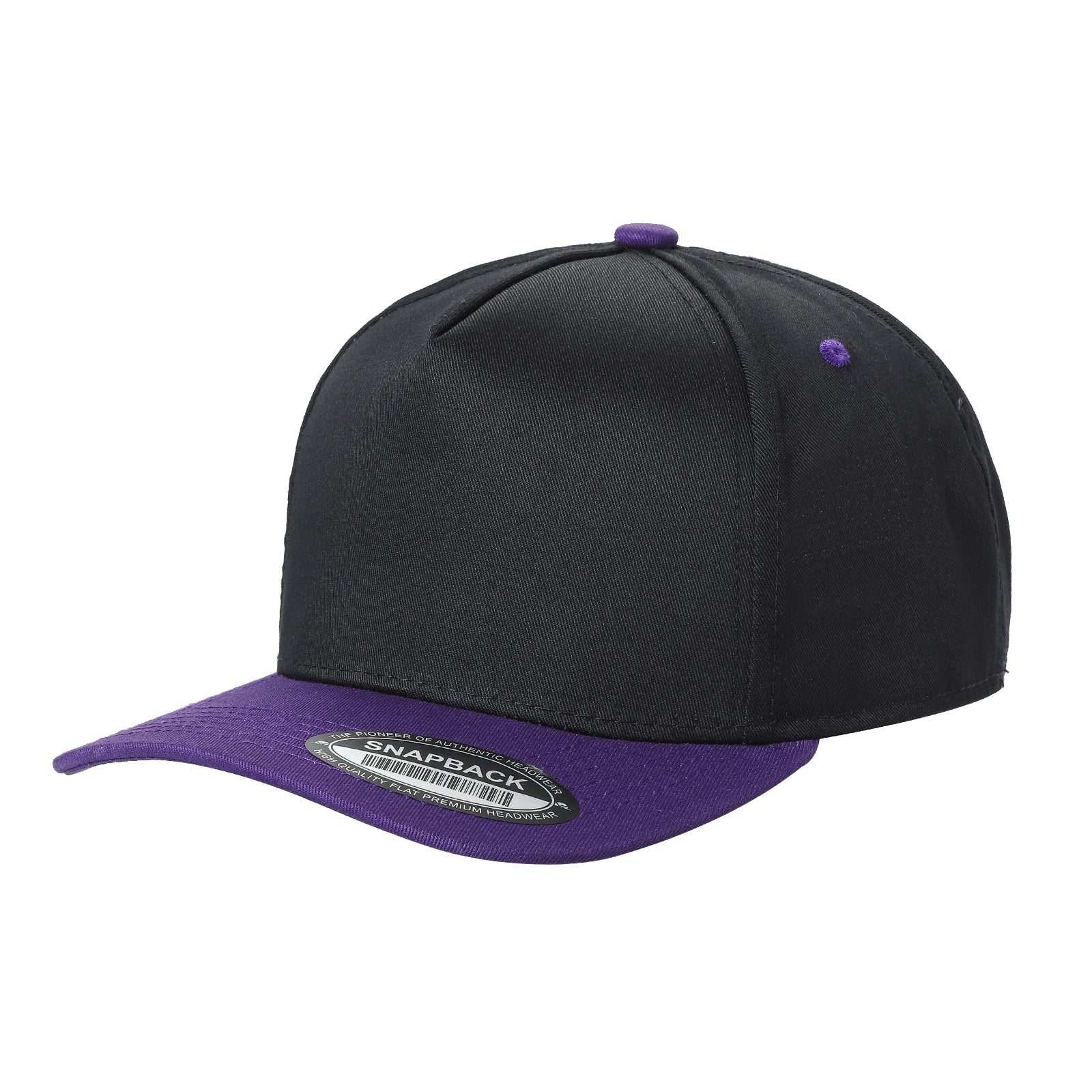 TCBLK - 5 Panel Black Color Snapback Baseball Cap