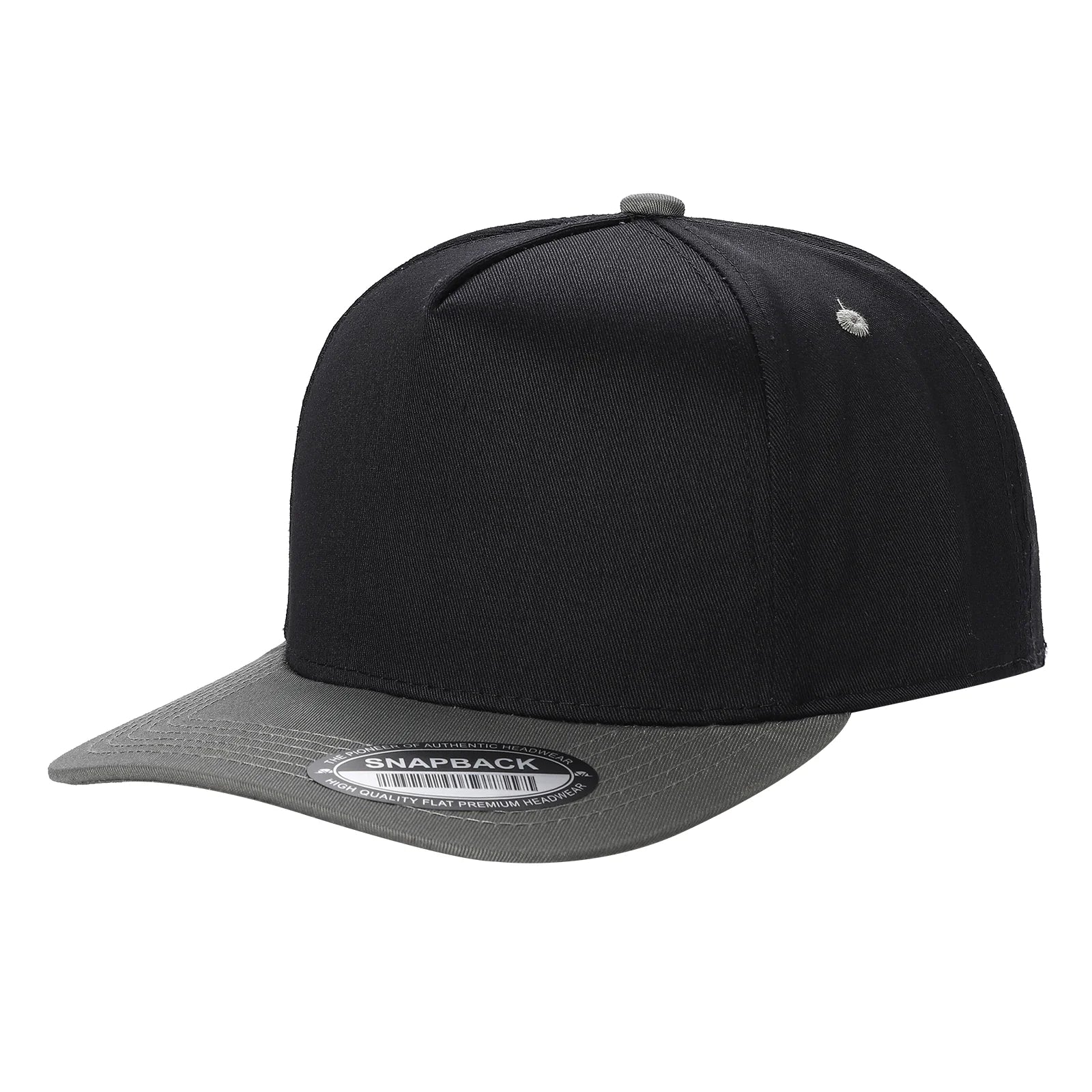 TCBLK - 5 Panel Black Color Snapback Baseball Cap