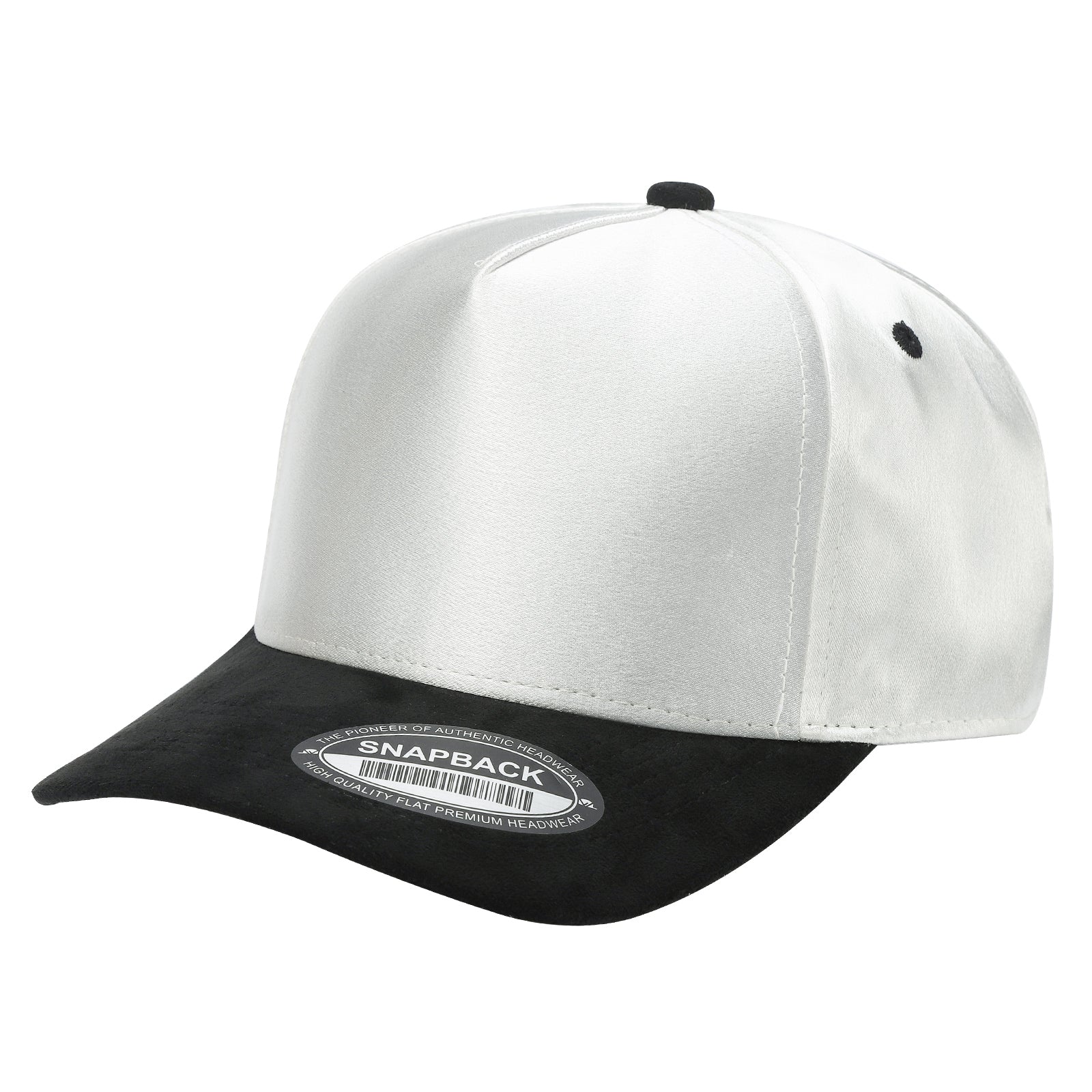 TCSTS-PC-SATIN CROWN & SUEDE BILL 5PANEL SNAP BACK-PREPACK