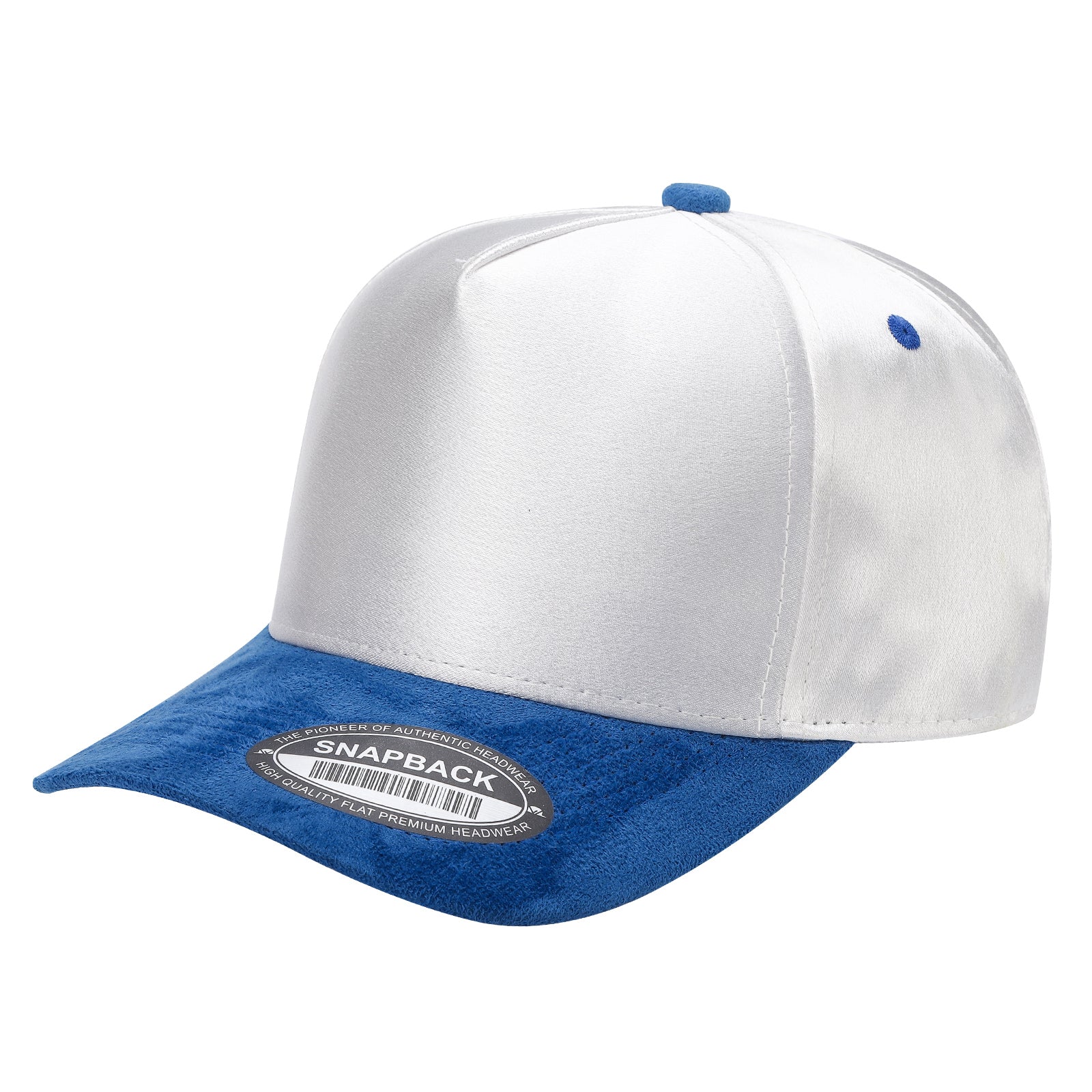 TCSTS-PC-SATIN CROWN & SUEDE BILL 5PANEL SNAP BACK-PREPACK