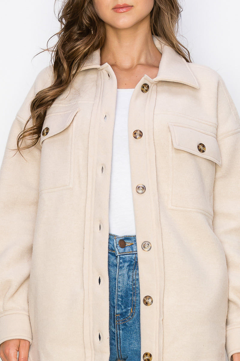 WK0022-1PC-FLEECE BUTTON DOWN OVERSIZED JACKET-$30 (TEST SAMPLE)