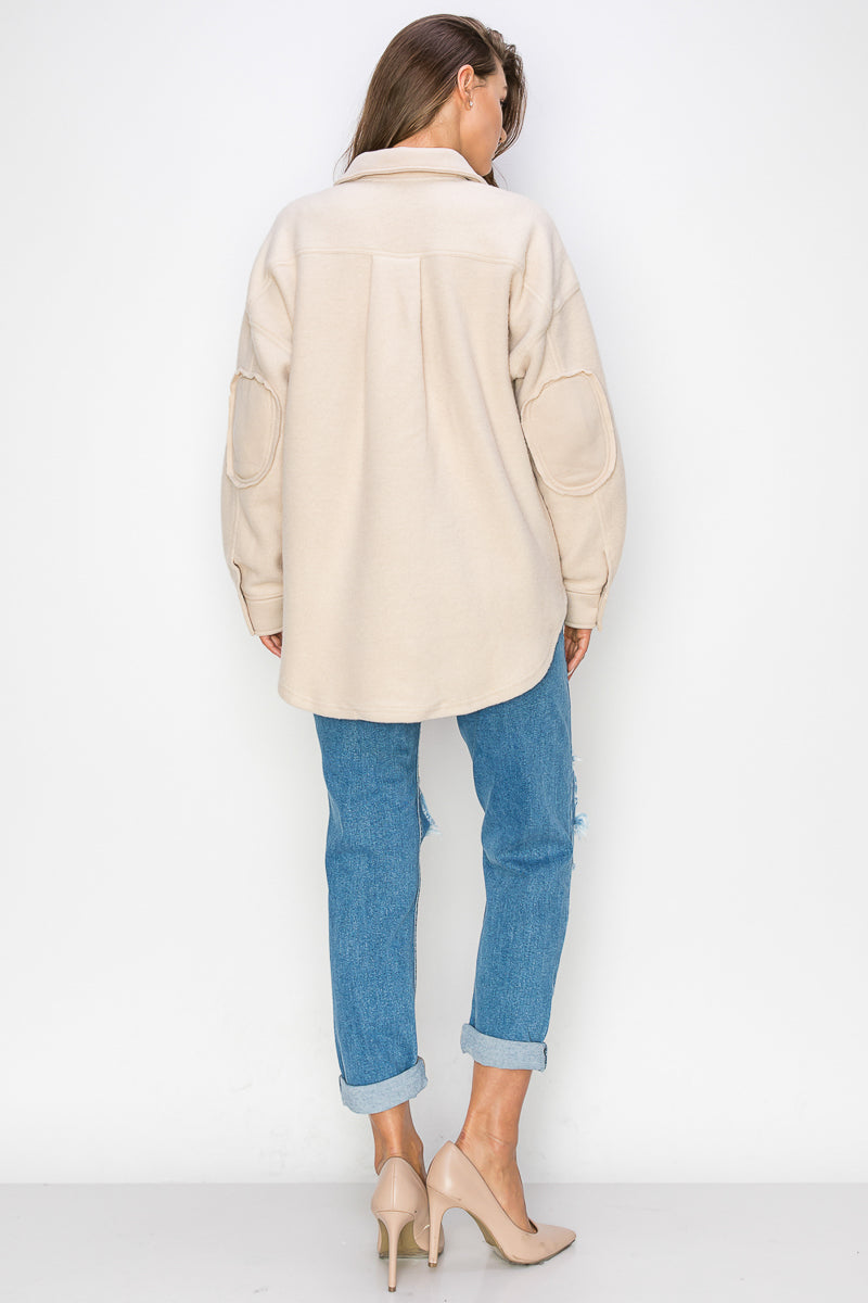 WK0022-1PC-FLEECE BUTTON DOWN OVERSIZED JACKET-$30 (TEST SAMPLE)