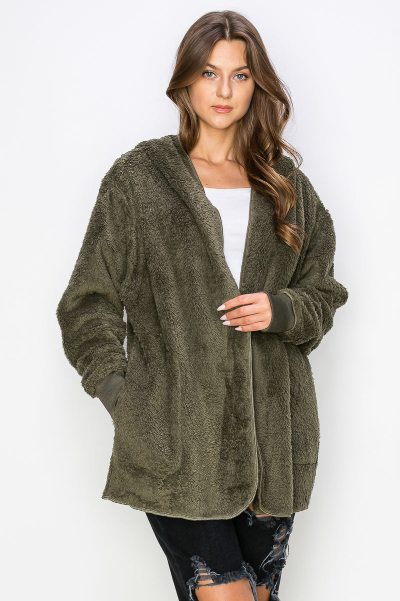 WK0042 PK3 Warm and Soft Fur Fabric Hoodie Jacket | Burzip Inc #WK0042-PK3