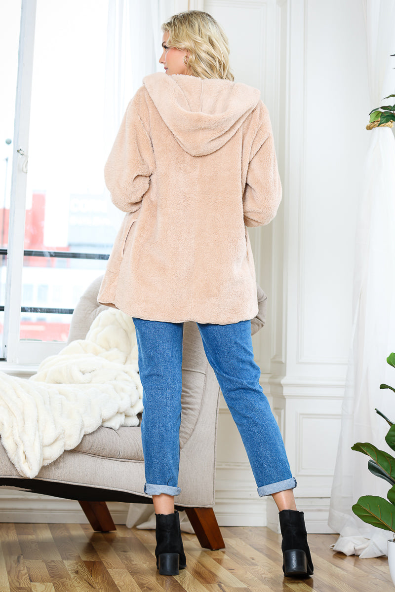 WK0042 PK3 Warm and Soft Fur Fabric Hoodie Jacket | Burzip Inc #WK0042-PK3