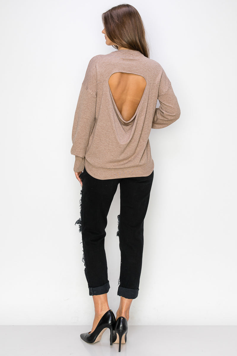 WT0001-WHOLESALE-CUTOUT DRAPED BACK PULLOVER (SMLXL)