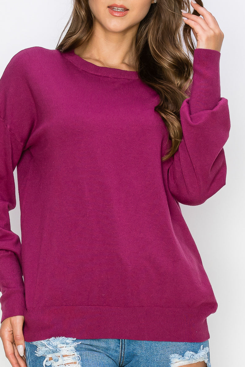 WT0001-WHOLESALE-CUTOUT DRAPED BACK PULLOVER (SMLXL)