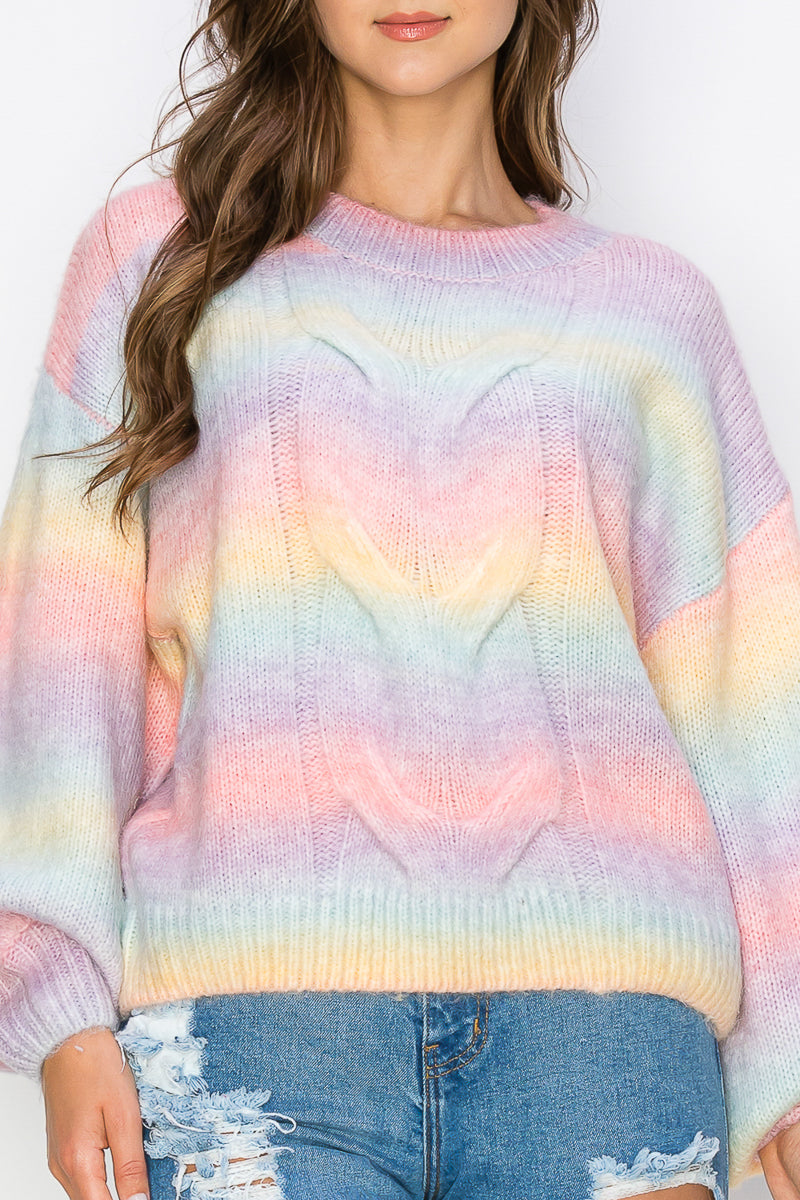WT0008-PC-RAINBOW SWEATER TOP-$15/PC