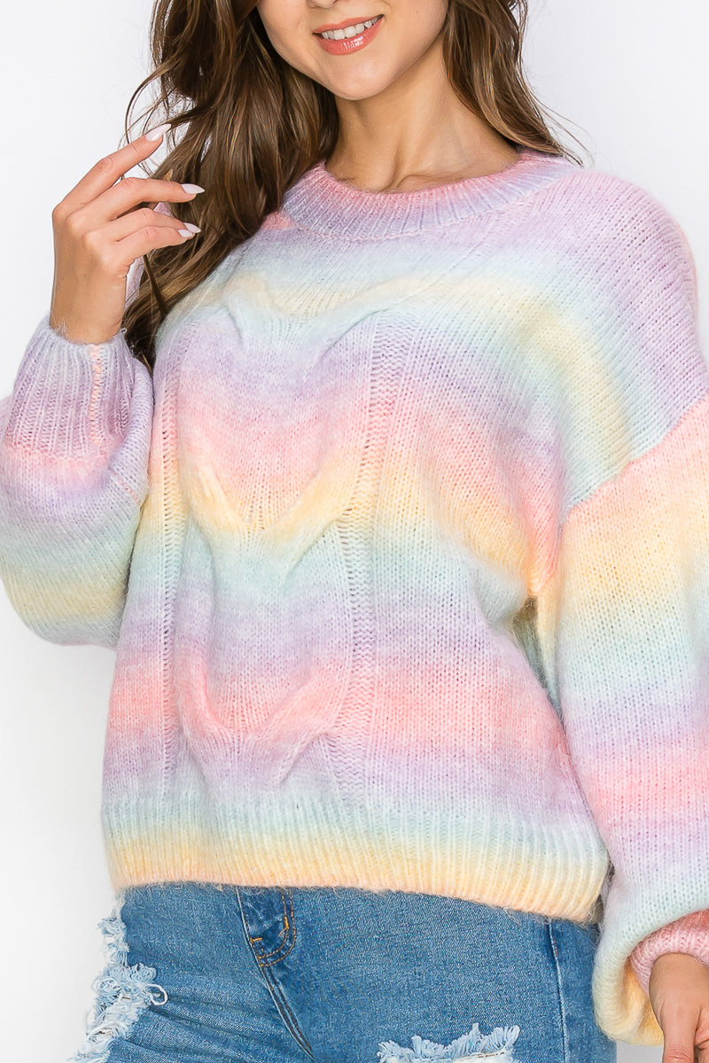 WT0008-PC-RAINBOW SWEATER TOP-$15/PC